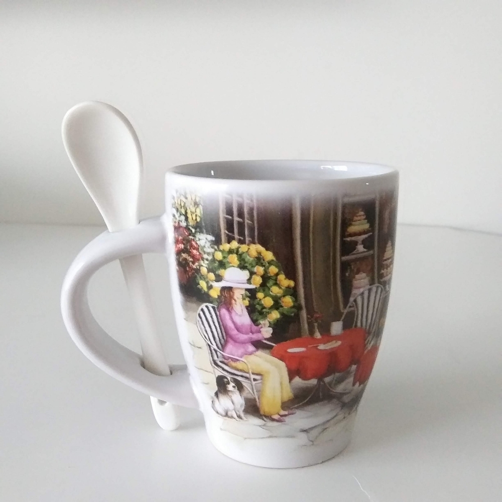 Trisa Ceramic Mug/Cup Outdoor Cafe Scenery